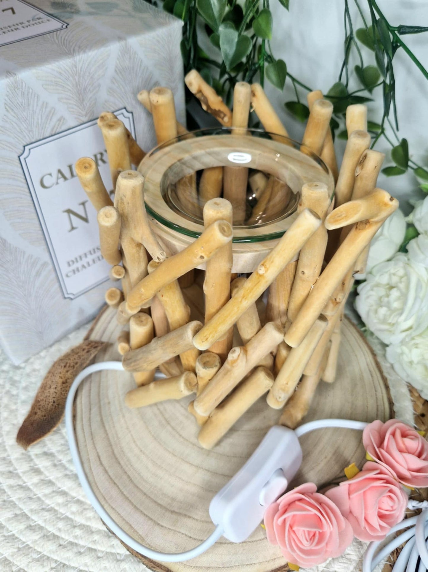 Brûle parfum électrique en bois