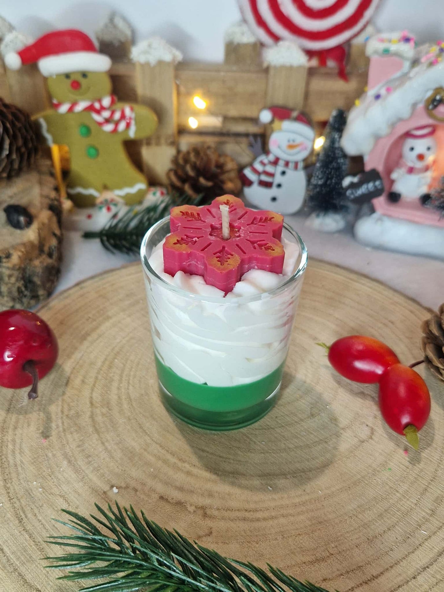 Mini Bougie Gourmande Fleur de Noël